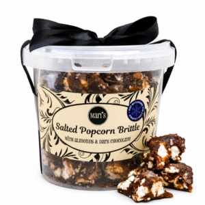 Mari's Salted Popcorn Brittle with Almonds and Dark Chocolate 200g